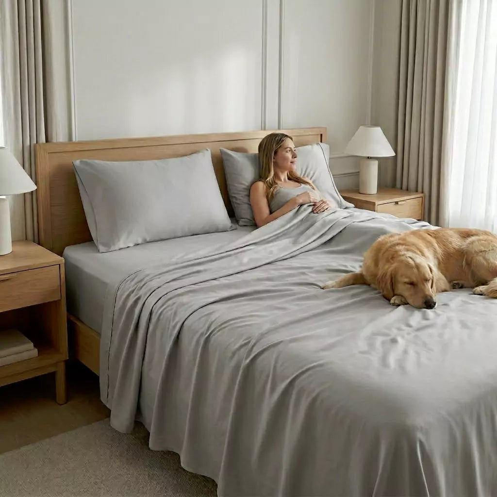 Puraff TENCEL Lyocell Sheet Set – Cooling Bed Sheets, OEKO-TEX Certified, Queen & King