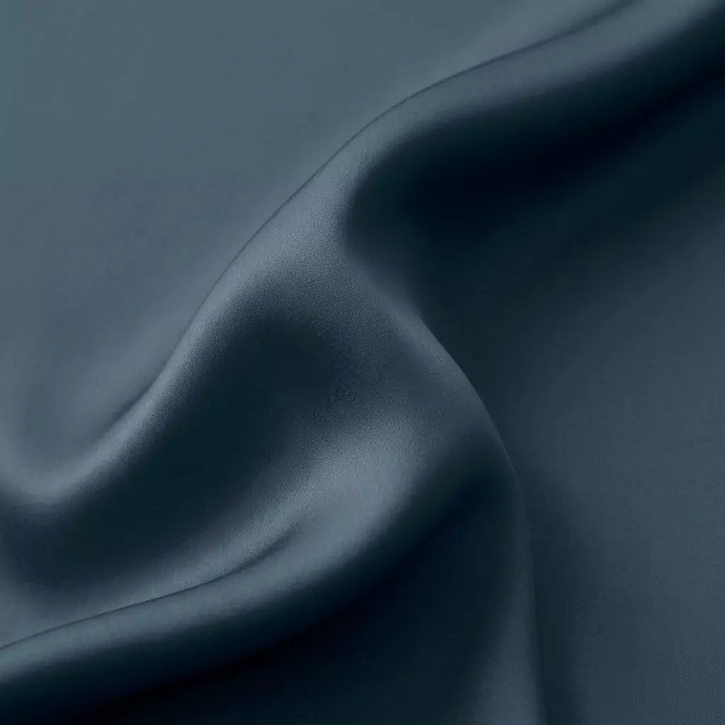 Macro close-up of silky smooth 100% TENCEL™ Lyocell fabric texture Deep Harbor