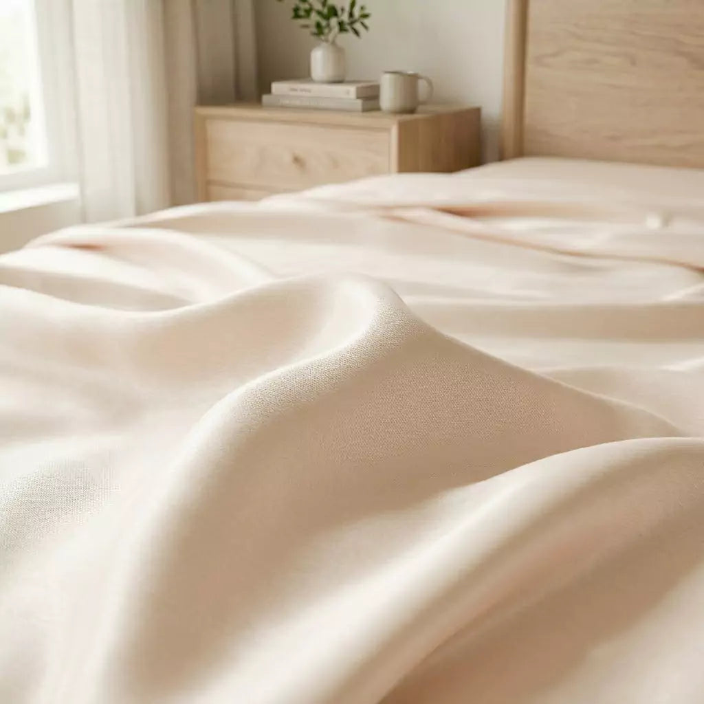 Silky cooling TENCEL™ Lyocell fabric with natural drape Ivory Mist 