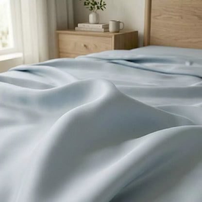 Silky cooling TENCEL™ Lyocell fabric with natural drape Misty Blue