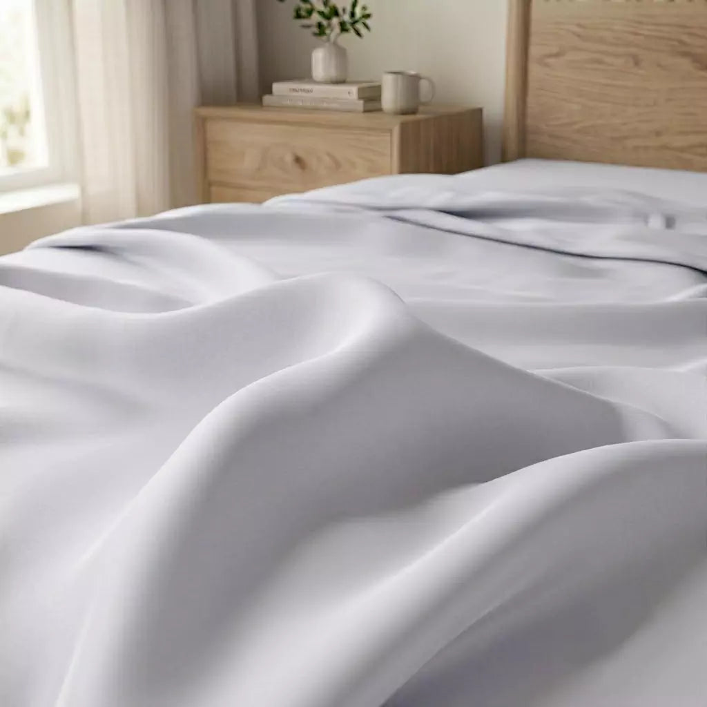 Silky cooling TENCEL™ Lyocell fabric with natural drape Snow Linen