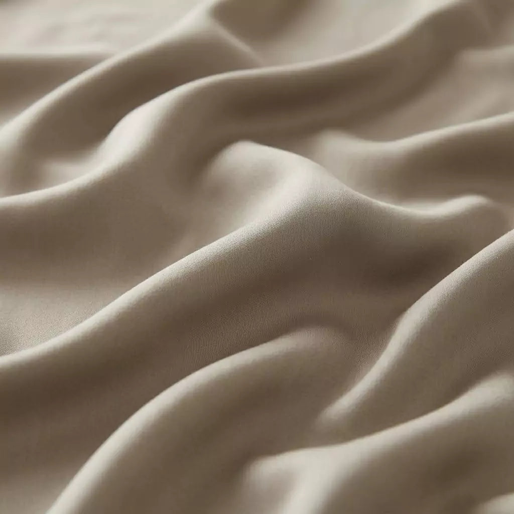 Puraff TENCEL Lyocell Sheet Set – silky smooth bedding with subtle sheen, styled on a bed