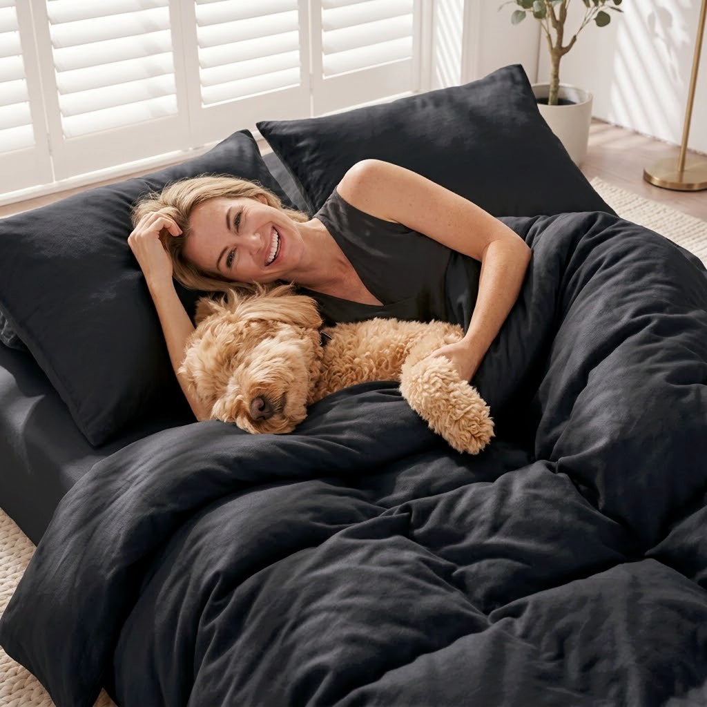 Pet-Friendly Duvet & Fitted Sheet Set: Non-Cling TENCEL™