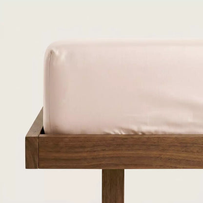 PURAFF Dog Hair Resistant TENCEL™ Lyocell Fitted Sheet in Ivory Mist - Deep Pocket Corner Detail