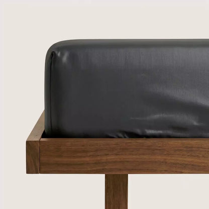 PURAFF Dog Hair Resistant TENCEL™ Lyocell Fitted Sheet in Midnight Slate - Deep Pocket Corner Detail