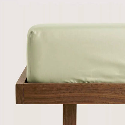 PURAFF Dog Hair Resistant TENCEL™ Lyocell Fitted Sheet in Sage Breeze - Deep Pocket Corner Detail