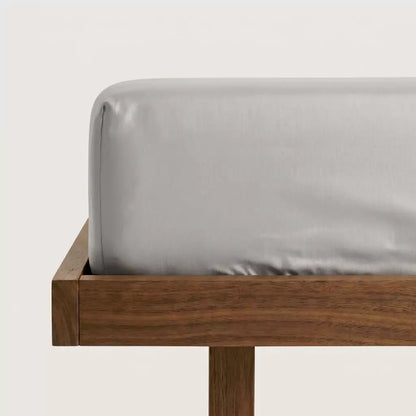 PURAFF Dog Hair Resistant TENCEL™ Lyocell Fitted Sheet in Silver Cloud - Deep Pocket Corner Detail