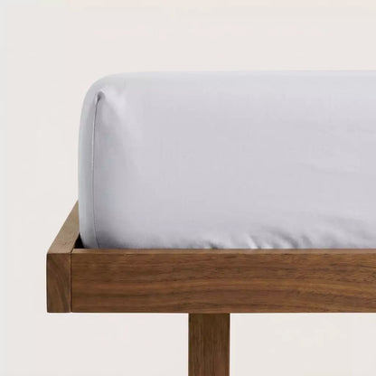 PURAFF Dog Hair Resistant TENCEL™ Lyocell Fitted Sheet in Snow Linen- Deep Pocket Corner Detail