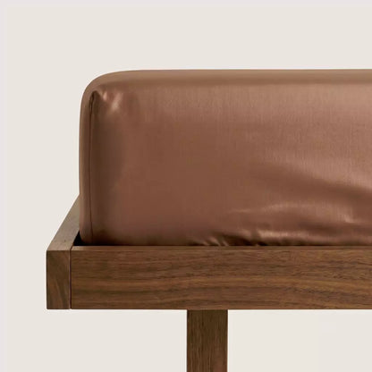 PURAFF Dog Hair Resistant TENCEL™ Lyocell Fitted Sheet in Walnut Earth- Deep Pocket Corner Detail